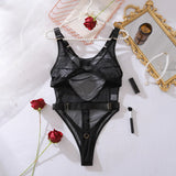 Sexy Lingerie Bodysuit Sheer Mesh Crotchless Romper Womens Shapewear Jumpsuit Romantic Nightwear See Through One Piece Teddy