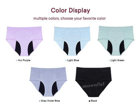 Menstrual Panties Woman Super Absorbent Menstrual Panties High Waist Bamboo Fiber Leakproof Menstruation Period Underwear Girl