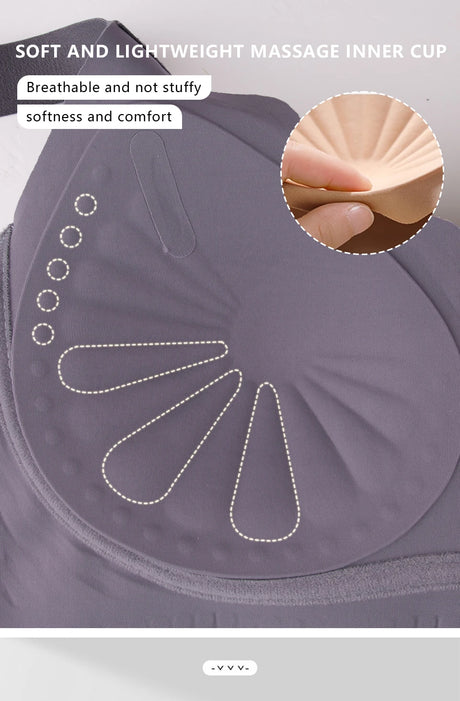 FallSweet Plus Size Lift Up Bra for Women Wireless Brassiere Anti Sagging Side Support Fixed Cup Big Bust Minimizer Bras M-3XL