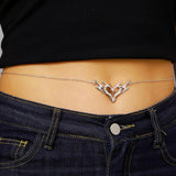 Gothic Heart Flame Waist Chain Sexy Punk Metal  Waist Belly Belt Chain Y2K Body Chain for  Beach Bikini Party Outfit Jewelry
