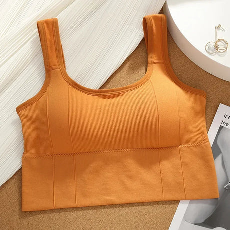 Sports Bra with Sweat-proof Function for Fitness Wear. Women's Seamless Yoga Bra. Anti-shock Off-shoulder Top.