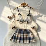 Women Sets Ruffled Apron Shorts Headband Maid Cosplay Costume Rabbit Officer Party Park Performance Sexy Suits Hotsweet Clothes