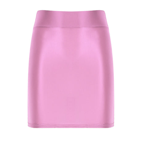 Womens Glossy Two-piece Outfit Oil Shiny Smooth High Waist Mini Skirt with Tank Top Nightclub Rave Outfit Pole Dancing Clubwear