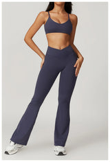 Flared Pants Women Yoga Bell-bottoms Tight Lifting Dance High Waist Tights Sport Pants Gym Running Breathable Fitness Leggings