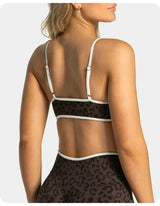 LOGO 2pcs High Quality Yoga SetNew Leopard Print Sports Underwear, Shockproof Butt Lift Workout Sports Trousers Women Activewear