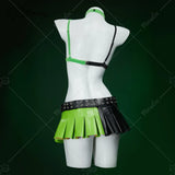 MEOWCOS Women's Anime Top Coat Skirt Set with Choker and Belt Halloween Cosplay Costume