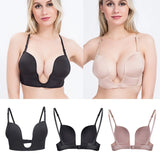 Deep U-Shaped Plunge Bra Lift Up Low Back Wirefree Bra Women Underwear Women's U-Shaped Sexy Lingerie For Backless Dress