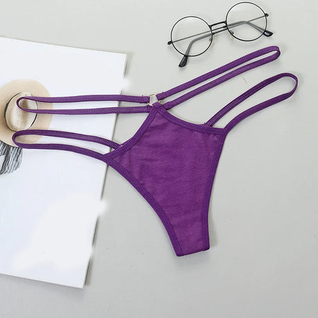 Sexy Thongs Women Sexy Lace Underpants Low-Rise G-string Double Waistband Underwear Sexy Hollow Out Transparent Underwear