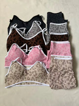 LOGO 2pcs High Quality Yoga SetNew Leopard Print Sports Underwear, Shockproof Butt Lift Workout Sports Trousers Women Activewear