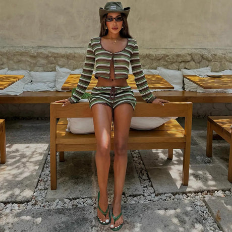 2026 Women Beach 2 Piece Sets Bikini Cover-Ups Swimsuit Tops And Low Waist Shorts Sexy Ladies Swimming Cover Up Bathing Suit
