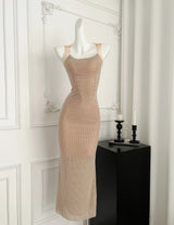 Sexy Square Collar Mesh Patchwork Diamonds Long Dress Women Backless Shiny Rhinestone Slim Dresses Evening Party Cocktail Gowns