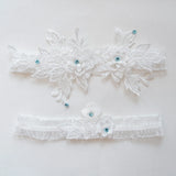 Sexy Lace Garter Women Socks Ring Bride Leg Ring Wedding Dress Ring Decoration Garters Thigh Bands Flowers With Rhinestone Blue