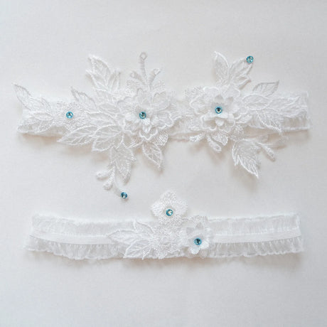 Sexy Lace Garter Women Socks Ring Bride Leg Ring Wedding Dress Ring Decoration Garters Thigh Bands Flowers With Rhinestone Blue