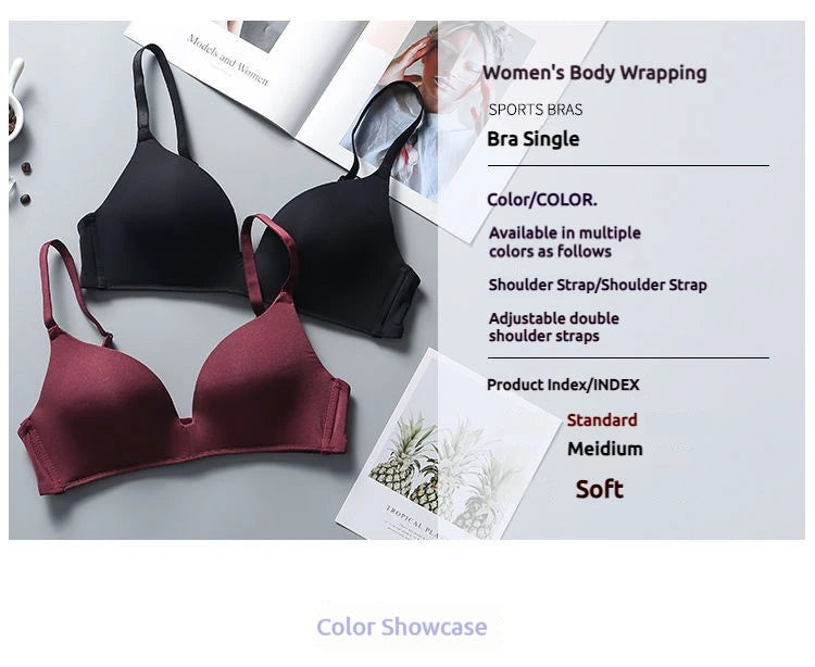 Ultra Thin Sexy Ice Silk Wireless Bra For Women Sexy Gather Underwear Push Up Simple Lingerie Seamless Brassiere Bralettle