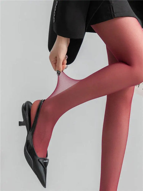 Talenza Women'S Tights Slim Stockings Pantyhose Super Elastic Large Size Leggings Red Sexy Spring Autumn Winter