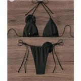 Sexy Flower Bandeau Swimwear Thong Bikini Women Lace-up Swimsuits Swimming Bathing Suit Brazilian Bikinis Set Mujer Biquini