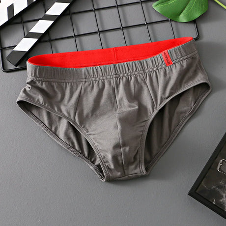 1/3 PCS Solid Cotton Briefs Men's Convex Pouch Panties Youth Fasion Low Rise Breathable Men's Comfortable Underwear Solid Color