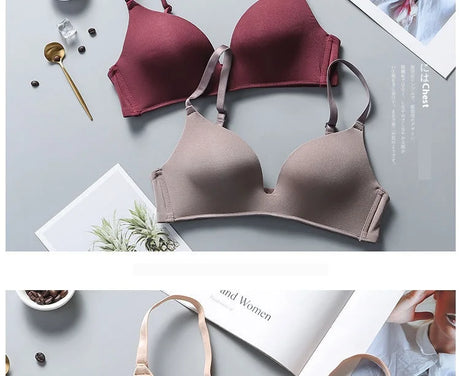 Ultra Thin Sexy Ice Silk Wireless Bra For Women Sexy Gather Underwear Push Up Simple Lingerie Seamless Brassiere Bralettle