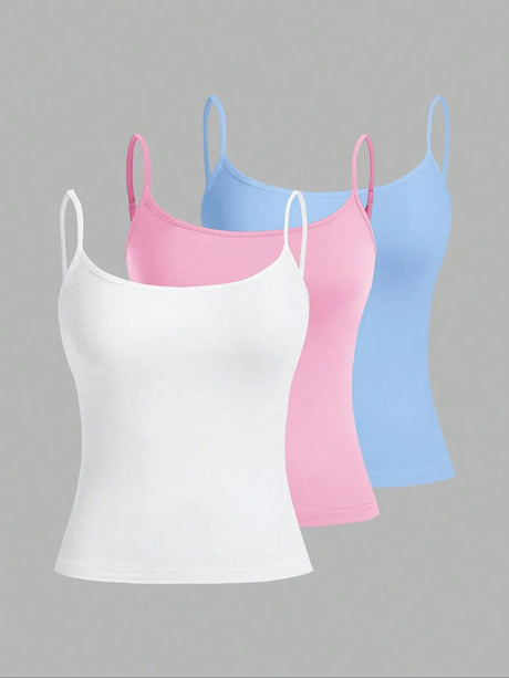 European and American Spring, Summer and Autumn Solid Color Daily Casual Adjustable Suspender Vest Three-Piece Set