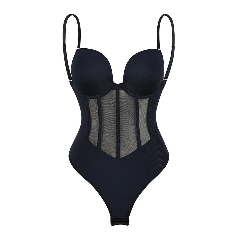 Sleeveless Halter Bodyshaper Bodysuits Women Sexy Bones Waist Trainer Corsets Backless Shapewear Slim Underwear Outfit Jumpsuits