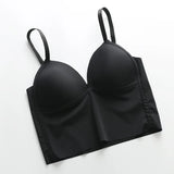 Sexy solid color crop tops sports spaghetti strap tanke top women built in bra off shoulder sleeveless omighty camisole hot