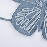 Hot Butterfly Jeans Crop Top Backless Strap Camis Sexy Lingerie Bow Bra Women Beach Mini Vest Butterfly Tank Tops Party Clubwear