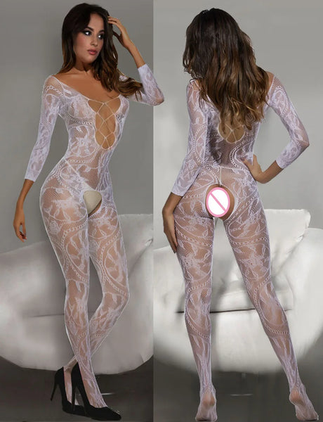 hot crochet Fishnet Bodystocking white Lingerie Babydoll Underwear tassels Chemises Cosplay Teddies Bodysuits Garters