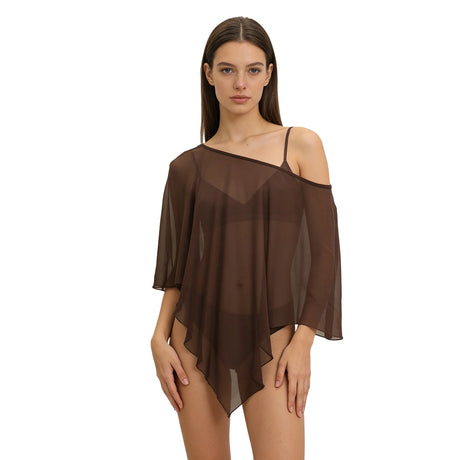 Sheer Poncho Top for Women Asymmetrical Mesh Shawl Wraps See Through Chiffon Capelet Evening Dress Wedding Cover Up
