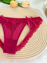 Custom Rhinestone Letter Name Underpants Sexy Mesh Panties Low Rise Hollow Hip Briefs Personalized Gift Wife Lover Anniversary