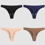 WarmSteps 4PCS/Set Sexy Women Panties Silk Satin Female Thongs Lingerie Soft Cozy Underwear Hot G-Strings Seamless Sports T-Back
