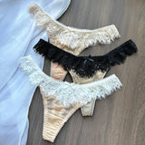 Lady Personalized Custom Thongs Name Crystal Letter T-back Tanga Sexy Women Lace Customized G-String Name Underwear Panties