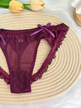 Custom Rhinestone Letter Name Underpants Sexy Mesh Panties Low Rise Hollow Hip Briefs Personalized Gift Wife Lover Anniversary