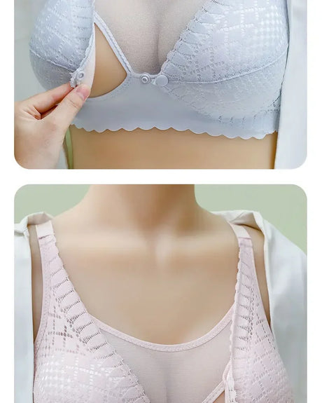Front Button Maternity Nursing Bra Adjustable Gathered Underwear Comfortable Breastfeeding Bra for Feeding Pregnant Women Clothe