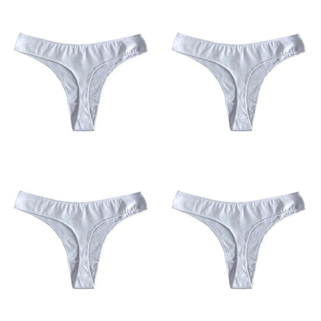 4Pcs/Set Cotton Thongs Women Low Rise Panties G-String Female Underpants Seamless Underwear Sexy Lingerie Intimates M-XL