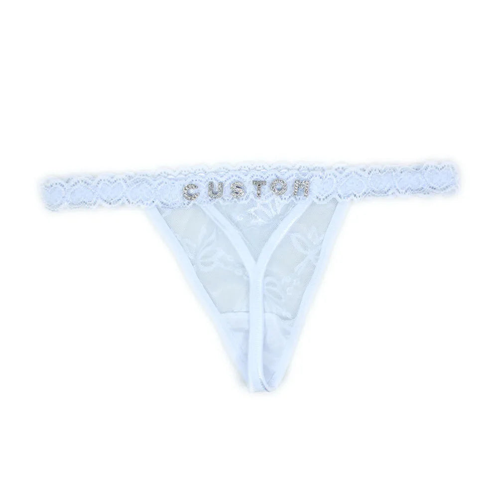 Custom Name Thong Panties Very Sexy Lace Underwear with Personalized Letters G-string Women Customized Gift for Hot Wife Lover