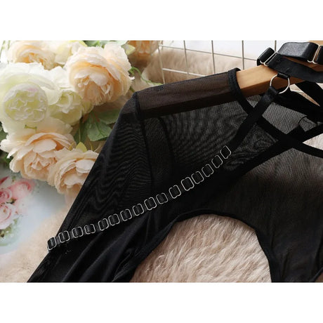 Tornova Sexy Lingerie Set for Women Strap Sexy Lingerie Mesh Splicing Hollow Sexy Lingerie 5-piece Set Halter Underwear Set New