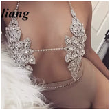 Bikini Crystal Chest Chain Suit Fashion Sexy Three-point T-ShapedPants Body Chain Girls Sexy Underwear Chain Bra Chain Underwear