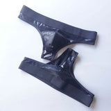 1pc Men Lacquer Leather Sexy Thong Nightclub  Gay Sissy Breathable Pouch Underwear Underpants High Stretch Panties G-String