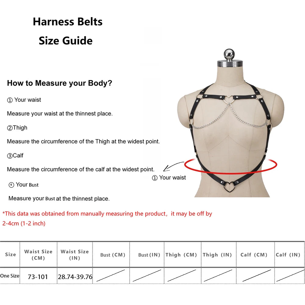 Women Fashion Chain Leather Waist Belt Chest Harness Belt Corset Bondage Lingerie Punk Gothic Lingerie Clothing Accessorie