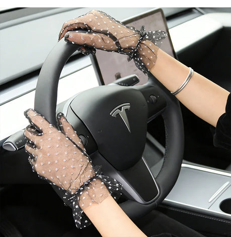 Short Dot Embellished Wedding Veil Performance Gloves for Women Netting Bridal Wedding Gown Polka Dot Gloves Breathable Gloves