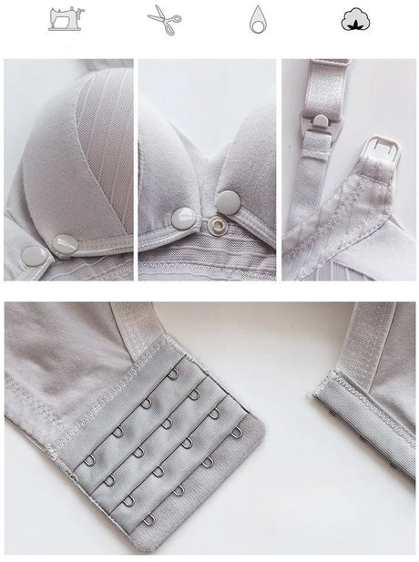 Front Button Maternity Nursing Bra Adjustable Mama Open Breast Bra Cotton Wire Free Sleep Underwear Lactating Nursing Bralettes