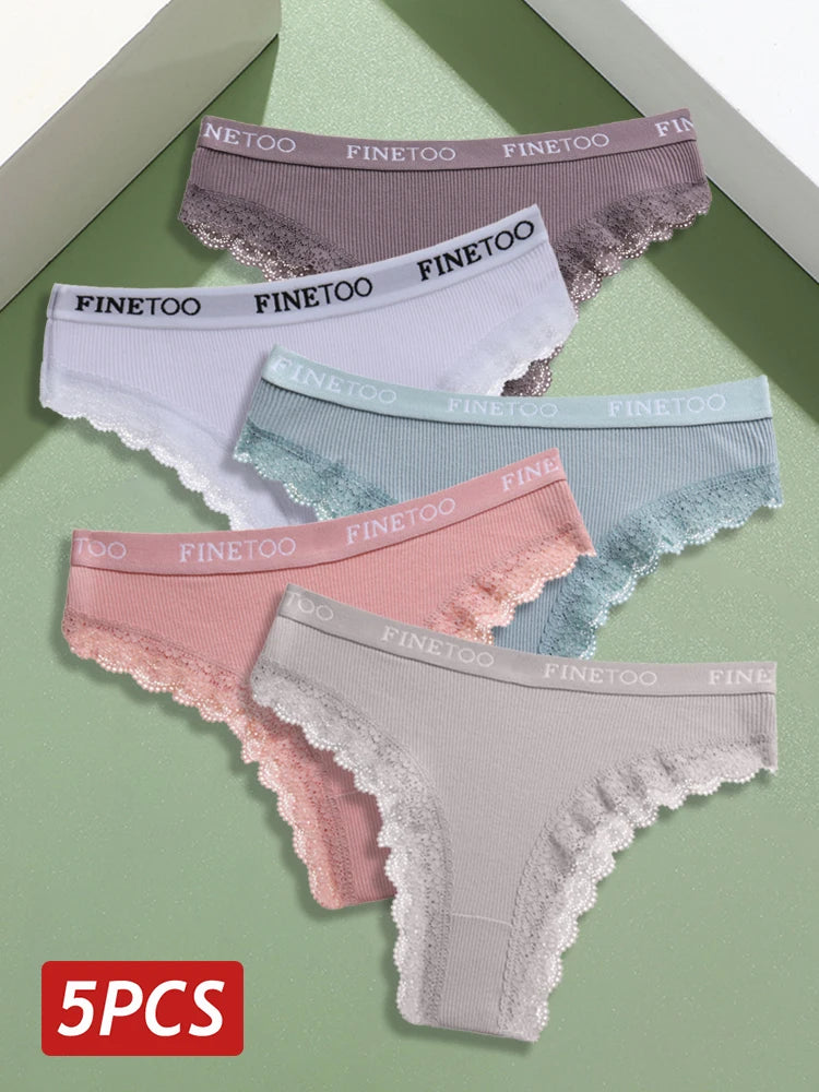 Seamless Women Panties Cotton Lace Underwear Sexy Low Rise Elastic Waist Brazilian Panties T-Back Soft Intimates Lingerie M-2XL