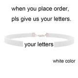 DIY Personalized Rhinestone Letter Custom Name Necklace Black Velvet Leather Choker Collar Neck Jewelry Friends Family Gifts