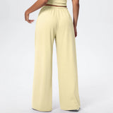 Women Quick Drying Wide Leg Yoga Pants Loose Yoga Pants High Waist With Pockets Fitness Sport Gym Workout Drawstring Full Length