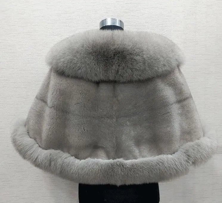 White Fur Shawl Women's  Jacket  Autumn Winter Faux Mink Fox Fur Dress Cheongsam Cloak Coats New 2026 Thicken Warm Short Outwear