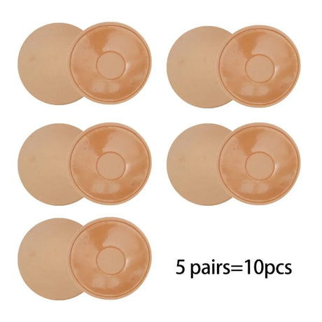 5 Pair Women Nipple Cover Reusable Breast Petals Silicone Nipple Tape Chest Sticker Invisible Self Adhesive Chest Pad