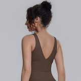Women Summer Yoga Bra Underwear Shockproof Bra Sports Running Beautiful Back V Shaped Fitness Yoga Tank Top Bra with Chest Pad ﻿