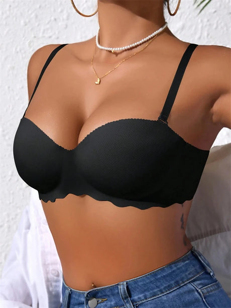 Women's Small Chest Underwear Seamless Push Up Bras Wireless Bralette Detachable Straps Breathable Brassiere Backless Lingerie