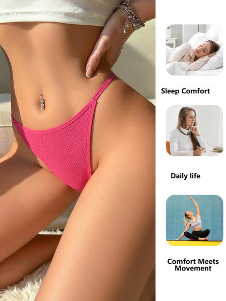 11Pcs Sexy Women‘s Thongs Low Waist Panties Underwear Solid Girls Briefs Cotton G-String Breathable Ladies Panty Female Lingerie