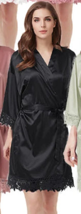 Personalised Sega Floral Wreath Robes Custom Bridal Robe Satin Wedding Bridesmaid Kimono Dressing Gown Bride to be Robe